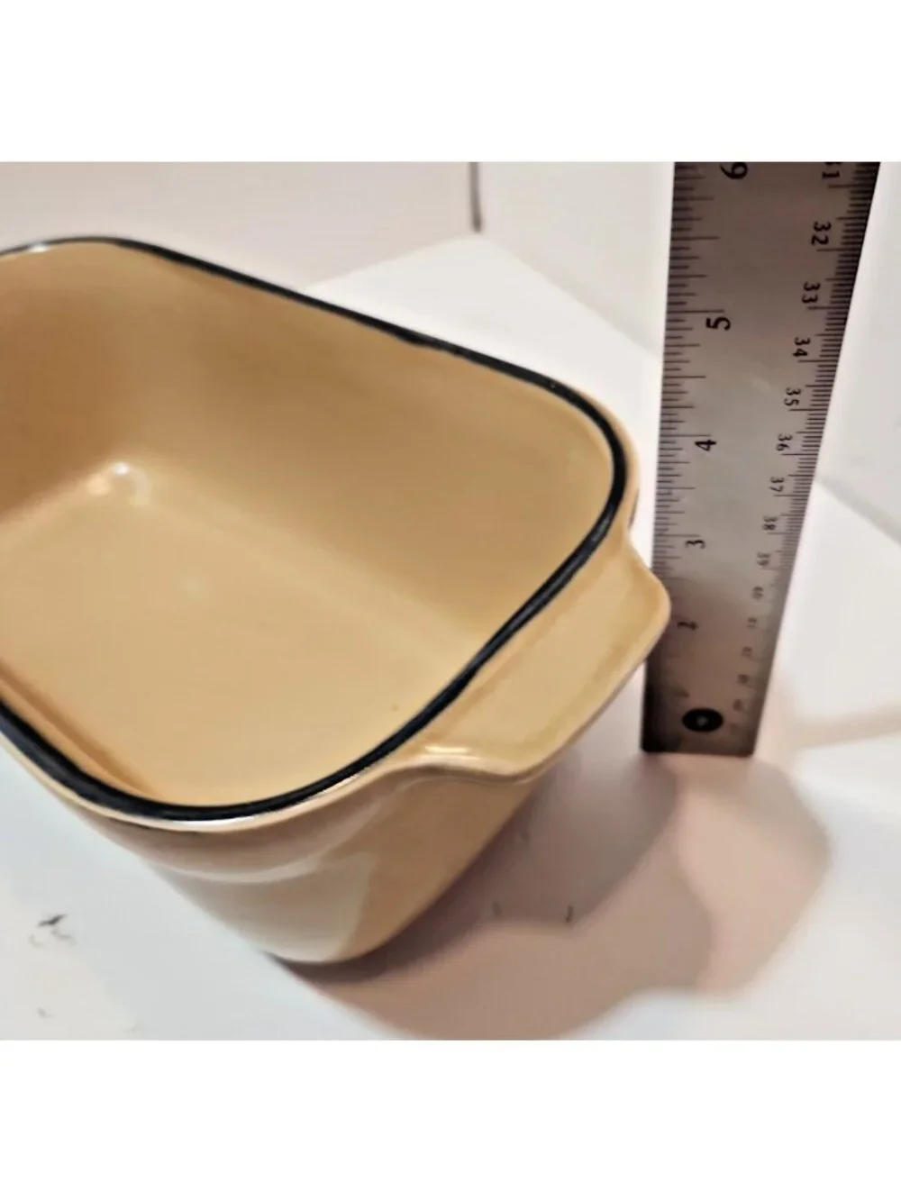 Pfaltzgraff Folk Art 2 Qt. Loaf Pan #235 Stoneware Beige Blue Floral 9x5x3 USA